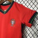 Conjunto infantil Portugal vermelho Home Euro 2024