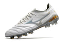 Chuteira Campo Mizuno Morelia Neo 3 FG Branca e Prata "Beta Shining"