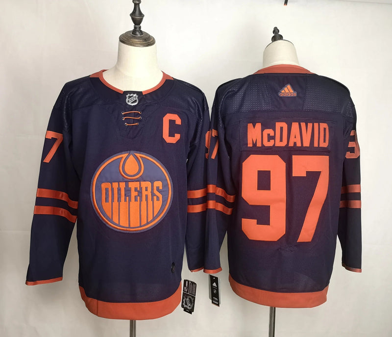 Jersey Edmonton Oilers Azul Marinho