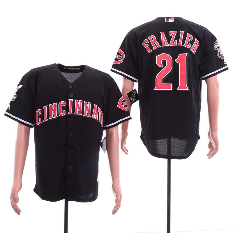 Jersey Cincinnati Reds Majestic Retrô Preta