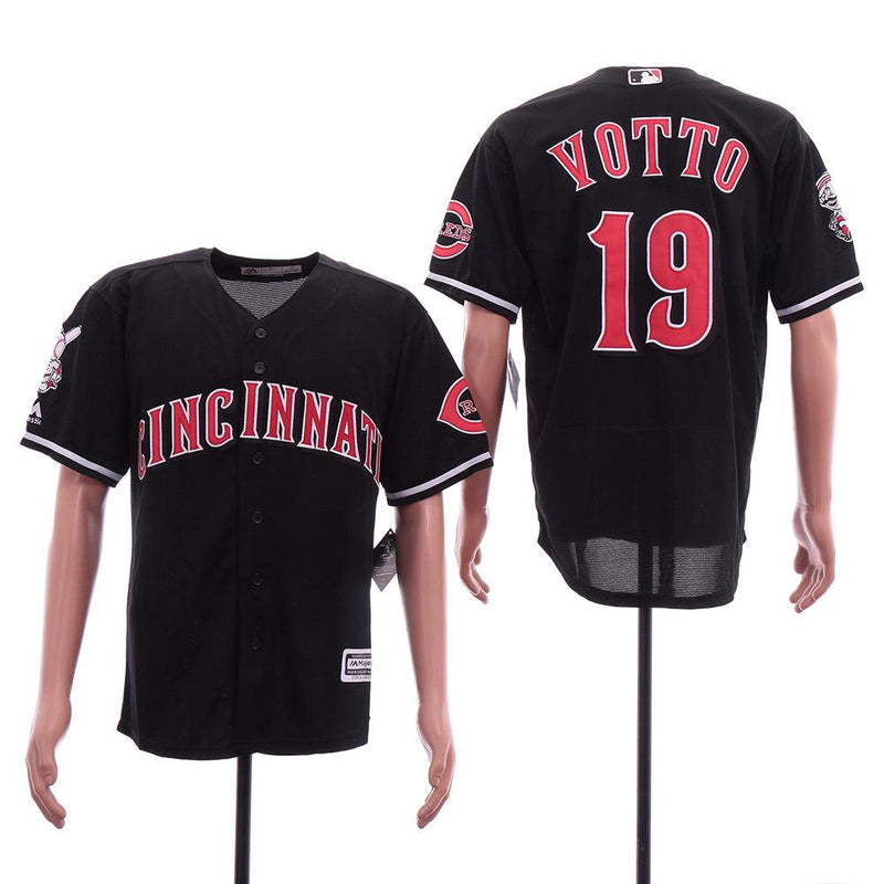Jersey Cincinnati Reds Majestic Retrô Preta