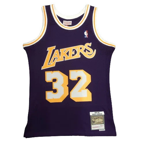 Regata Swingman Los Angeles Lakers Mitchell & Ness Roxa Hardwood Classics 1984/85