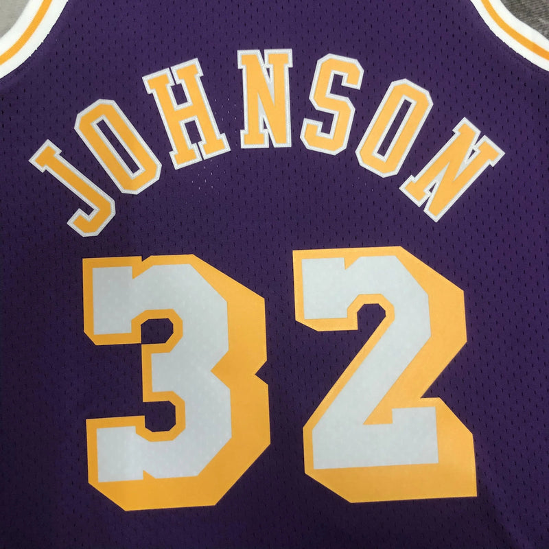 Regata Swingman Los Angeles Lakers Mitchell & Ness Roxa Hardwood Classics 1984/85