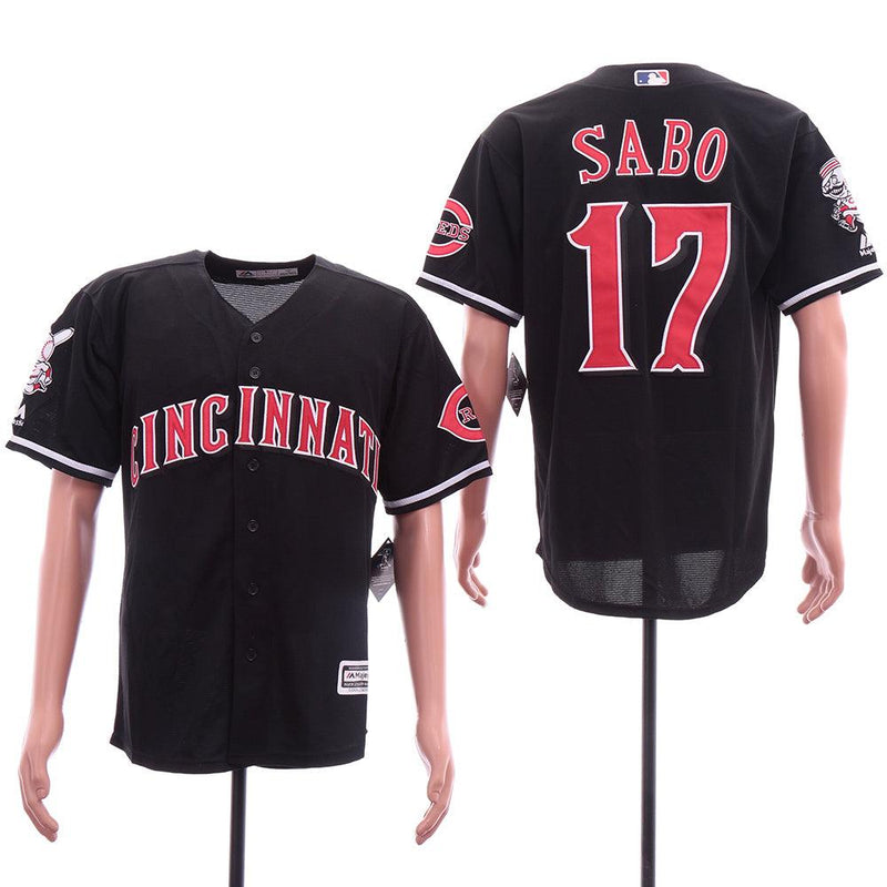 Jersey Cincinnati Reds Majestic Retrô Preta