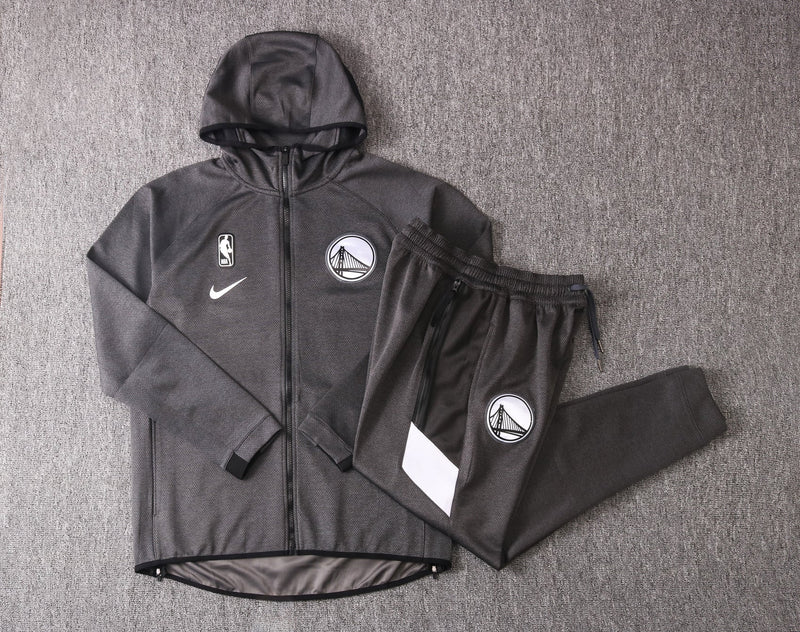 Conjunto Nike NBA Therma Flex Golden State Warriors Preto Treino