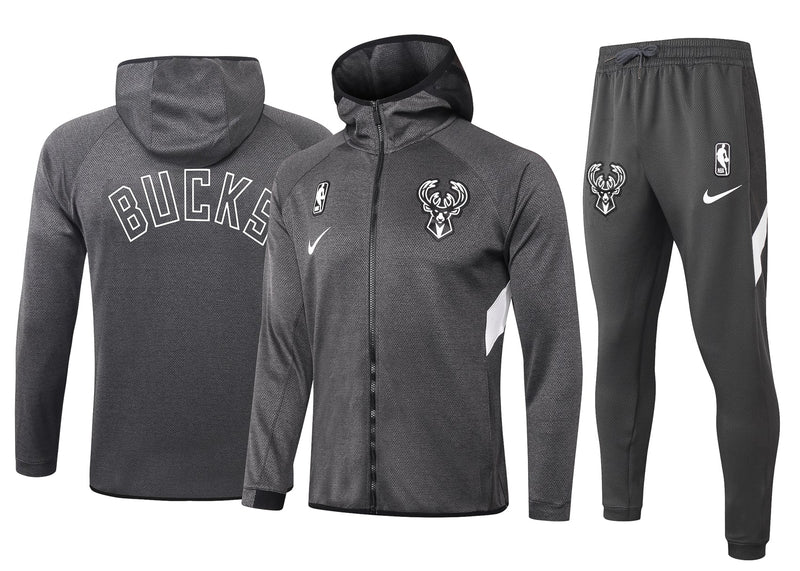Conjunto Nike NBA Therma Flex Milwaukee Bucks Preto Treino