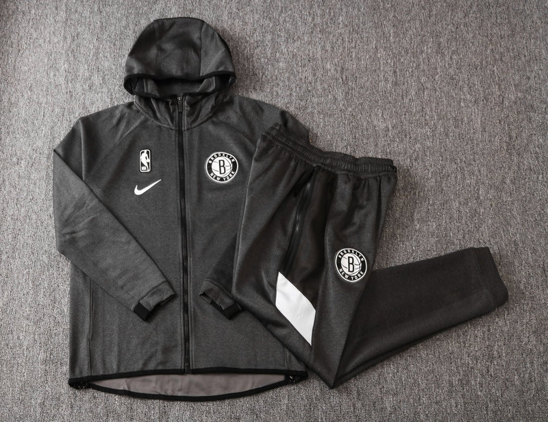 Conjunto Nike NBA Therma Flex Brooklyn Nets Preto Treino