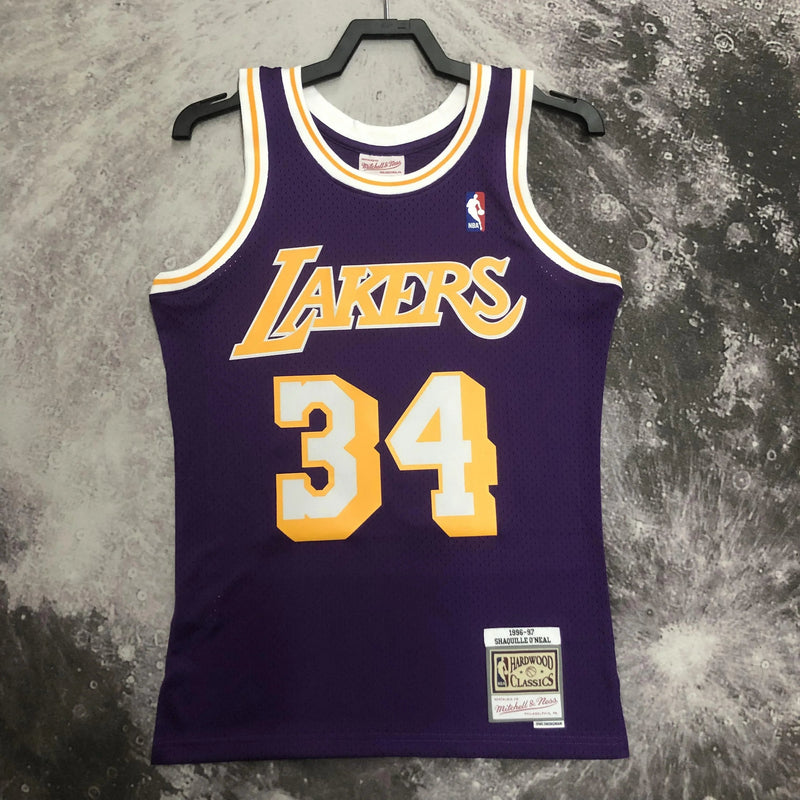 Regata Swingman Los Angeles Lakers Mitchell & Ness Roxa Hardwood Classics 1996/97