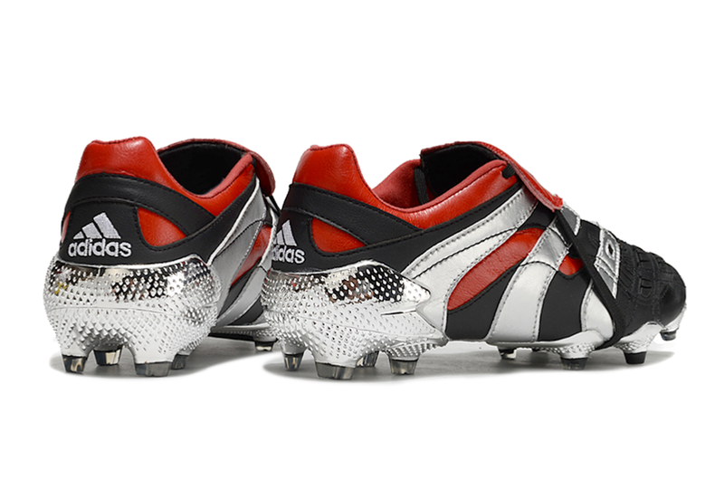 Chuteira Campo Adidas Predator Precision FG Preta e Vermelha "25th Anniversary Edition"