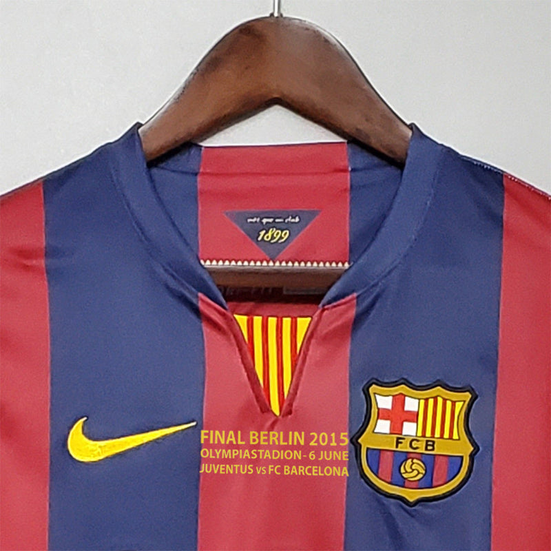 Camisa Barcelona Home Retrô 2014/15 - Vermelha e Azul