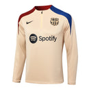 Conjunto Agasalho Treino Barcelona 24/25 - Bege
