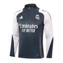 Conjunto Agasalho Treino Real Madrid 24/25 - Cinza e Branco