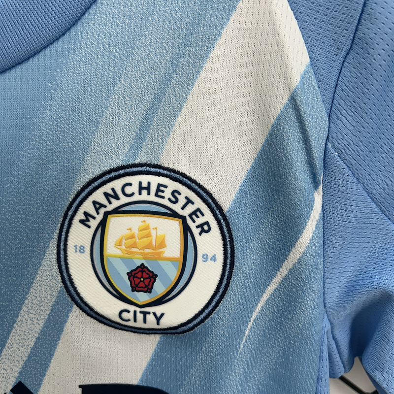 Conjunto Infantil Manchester City home 2025/26 azul