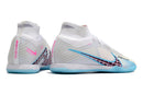 Chuteira Futsal Nike Air Zoom Mercurial Superfly 9 Elite IC Branca e Azul "Blast Pack"