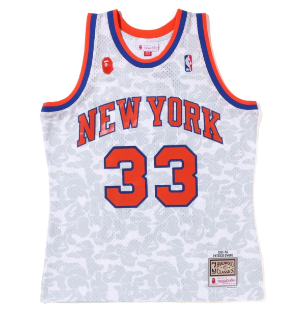 Regata Swingman BAPE X New York Knicks Mitchell & Ness Hardwood Classics 1991/92 Branca
