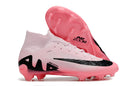 Chuteira Campo Nike Air Zoom Mercurial Vapor 15 Elite FG Rosa e Preto "Mad Brilliance Pack" Cano Alto