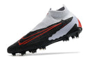Chuteira Campo Nike Phantom GX DF Elite FG Branca, Preta e Vermelha