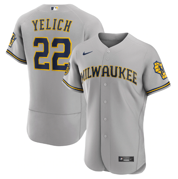 Jersey Milwaukee Brewers Cinza Authentic