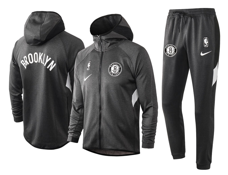 Conjunto Nike NBA Therma Flex Brooklyn Nets Preto Treino