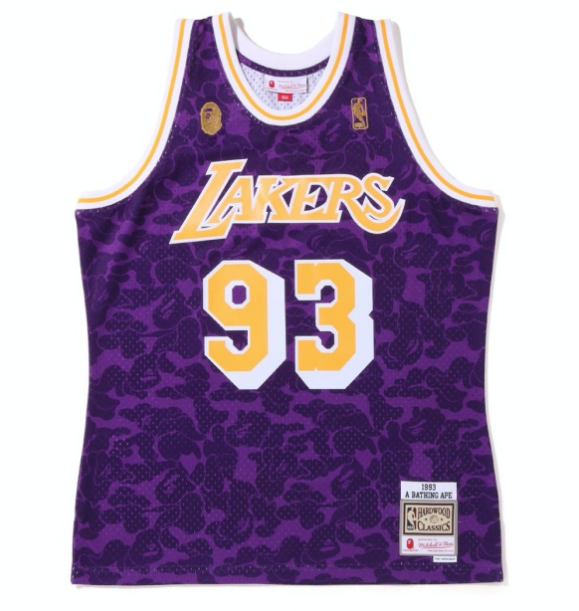 Regata Swingman BAPE X Los Angeles Lakers Mitchell & Ness Hardwood Classics 1993