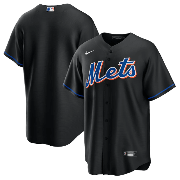 Camisa MLB New York Mets Jersey Preta Torcedor