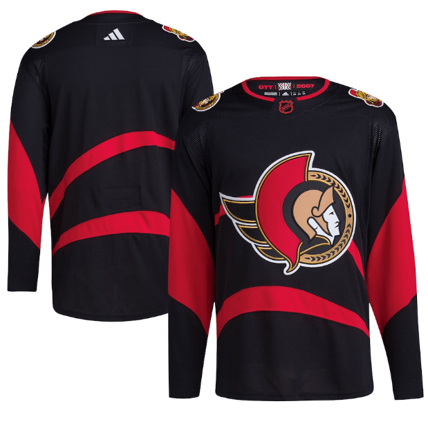 Camisa NHL Ottawa Senators Reverse Retrô 2.0 Jersey Preta